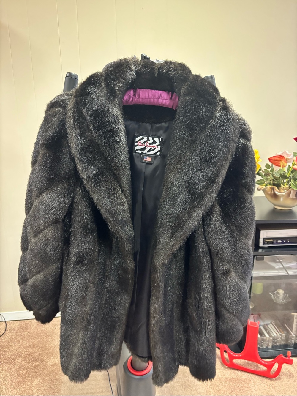 Plush Black Faux Fur Teddy Jacket with Hood - Women’s Cozy Winter Coat